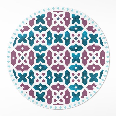 Rond pvc tapijt Een mozaïek van prachtige tegels