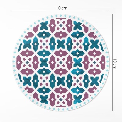 Rond pvc tapijt Een mozaïek van prachtige tegels