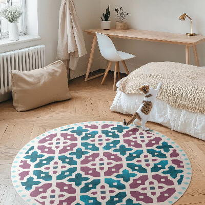 Rond pvc tapijt Een mozaïek van prachtige tegels