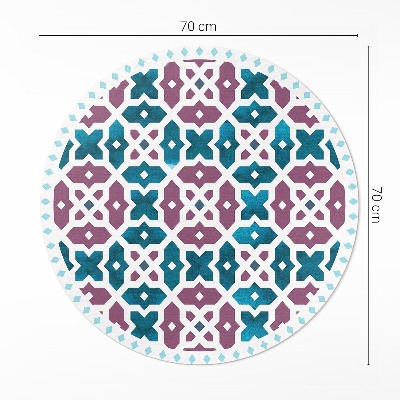 Rond pvc tapijt Een mozaïek van prachtige tegels