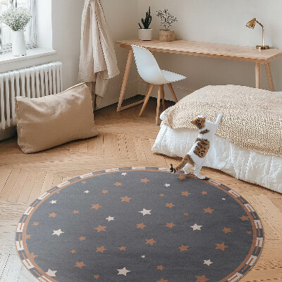 Pvc mat rond Pastelsterren op een donkere achtergrond