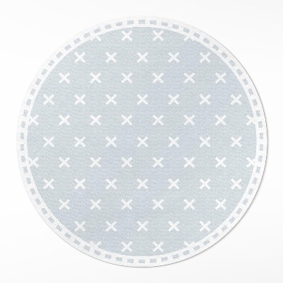 Rond pvc tapijt Helder kruis minimalistisch patroon
