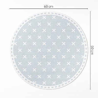 Rond pvc tapijt Helder kruis minimalistisch patroon