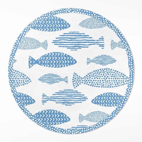 Pvc mat rond Gepatroneerde vis op een lichte achtergrond