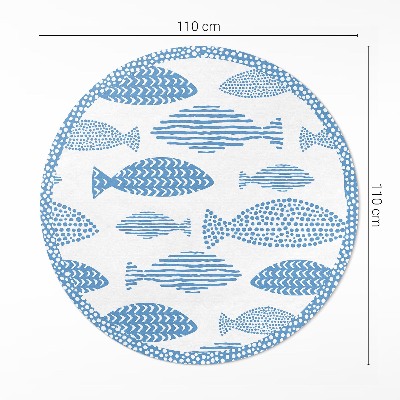 Pvc mat rond Gepatroneerde vis op een lichte achtergrond