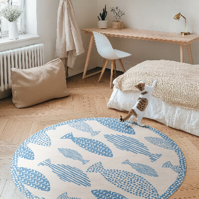 Pvc mat rond Gepatroneerde vis op een lichte achtergrond