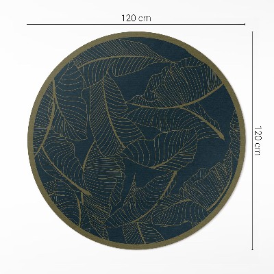 Rond pvc tapijt Modieus patroon met lineaire bladeren