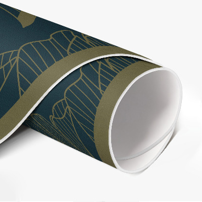 Rond pvc tapijt Modieus patroon met lineaire bladeren