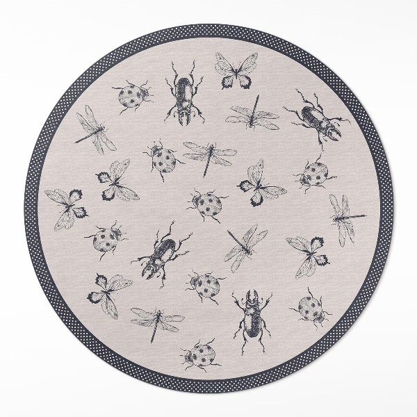 Vinyl vloerkleed rond Boho-insecten op een lichte achtergrond