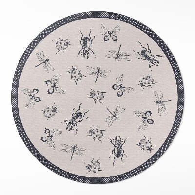 Vinyl vloerkleed rond Boho-insecten op een lichte achtergrond