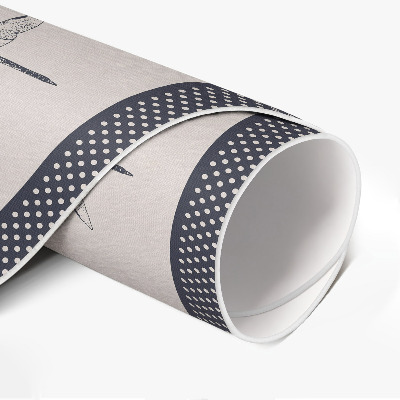 Vinyl vloerkleed rond Boho-insecten op een lichte achtergrond