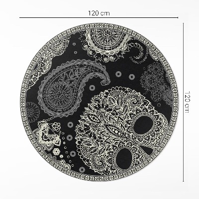 Pvc mat rond Decoratieve schedel