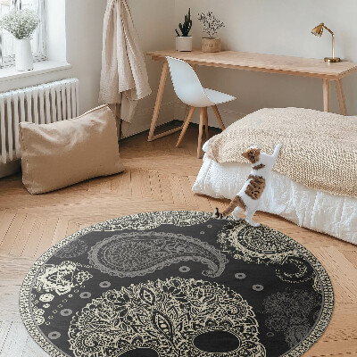Pvc mat rond Decoratieve schedel