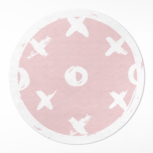 Rond pvc tapijt Boter, kaas en eieren op een pastelachtergrond