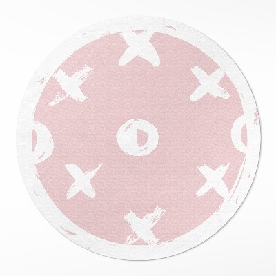 Rond pvc tapijt Boter, kaas en eieren op een pastelachtergrond