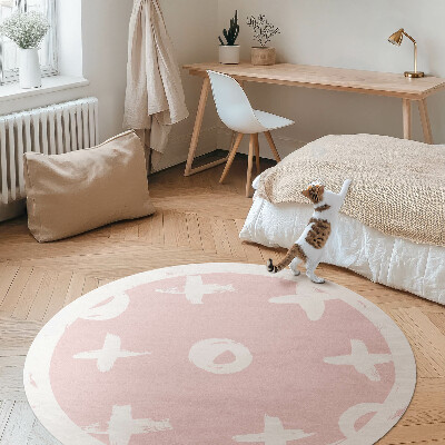 Rond pvc tapijt Boter, kaas en eieren op een pastelachtergrond