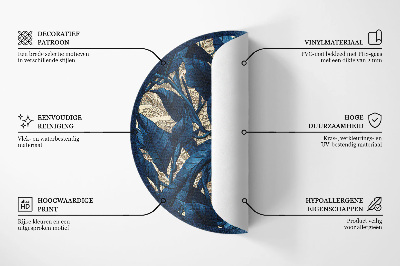 Vinyl vloerkleed rond Gebakken eieren op een blauwe achtergrond