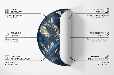 Vinyl vloerkleed rond Gebakken eieren op een blauwe achtergrond