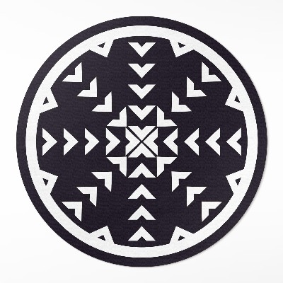 Pvc mat rond Wit pijlenpatroon op een donkere achtergrond