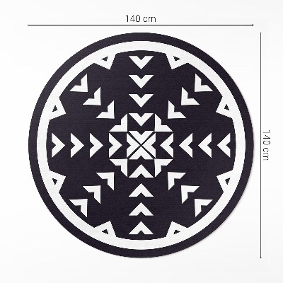 Pvc mat rond Wit pijlenpatroon op een donkere achtergrond