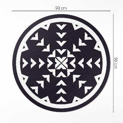 Pvc mat rond Wit pijlenpatroon op een donkere achtergrond