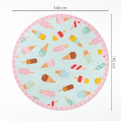 Vinyl vloerkleed rond Zoete ijshoorntjes