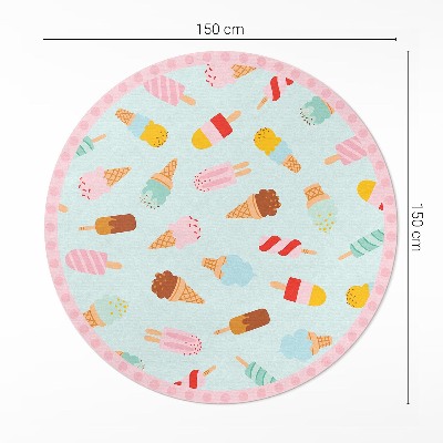 Vinyl vloerkleed rond Zoete ijshoorntjes