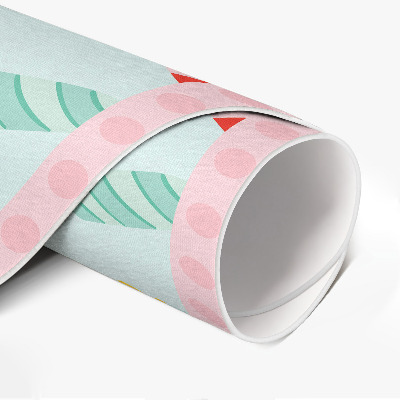 Vinyl vloerkleed rond Zoete ijshoorntjes