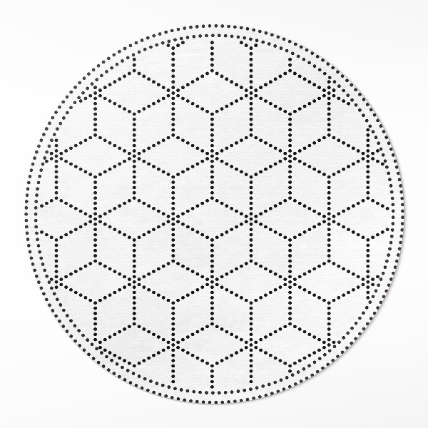 Rond pvc tapijt 3D kubussen moderne stippen