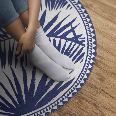 Pvc mat rond Monochroom illustratie van tropische bladeren