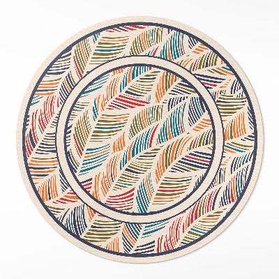 Vinyl vloerkleed rond Kleurrijke abstracte boho-bladeren