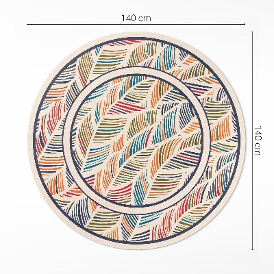 Vinyl vloerkleed rond Kleurrijke abstracte boho-bladeren