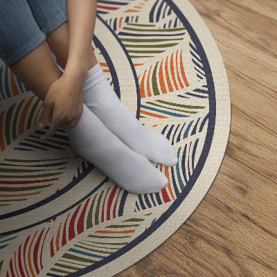 Vinyl vloerkleed rond Kleurrijke abstracte boho-bladeren