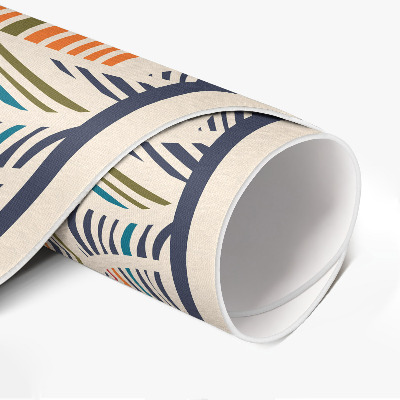 Vinyl vloerkleed rond Kleurrijke abstracte boho-bladeren