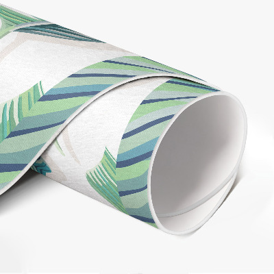 Pvc mat rond Boho veren in een delicate stijl