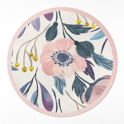Pvc mat rond Pastelkleurige bloemen