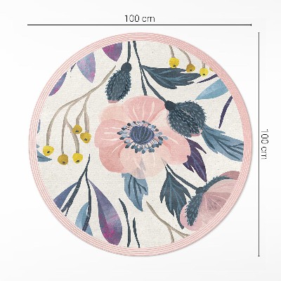 Pvc mat rond Pastelkleurige bloemen