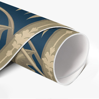 Rond pvc tapijt Wilde bloemen en bladeren