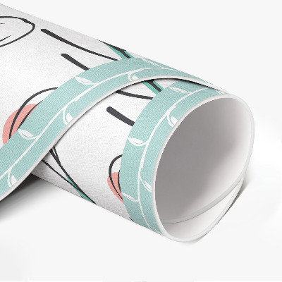 Vinyl vloerkleed rond Pastelkleurige bloemen, prachtige subtiele illustratie