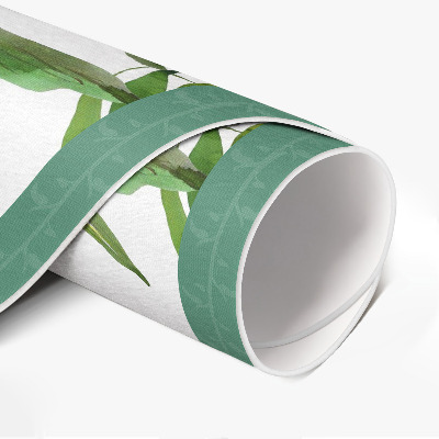 Rond pvc tapijt Groene plantenbladeren