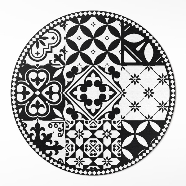 Pvc mat rond Monochrome decoratieve tegels