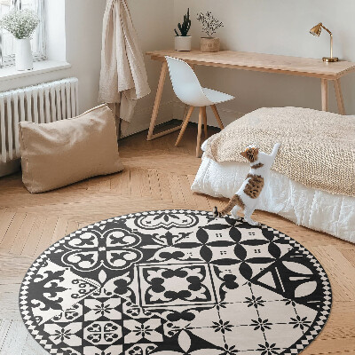 Pvc mat rond Monochrome decoratieve tegels