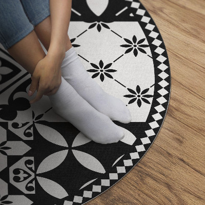 Pvc mat rond Monochrome decoratieve tegels