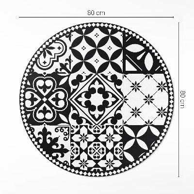 Pvc mat rond Monochrome decoratieve tegels