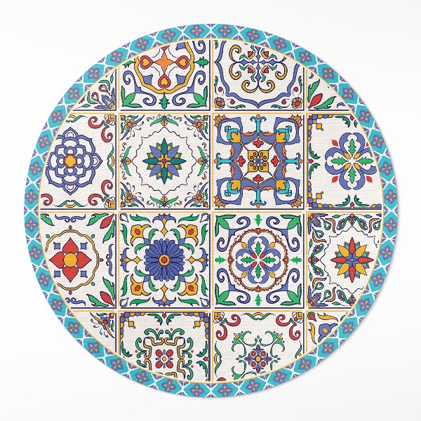 Rond pvc tapijt Versierde vloertegels