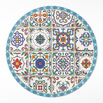 Rond pvc tapijt Versierde vloertegels