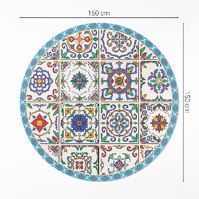 Rond pvc tapijt Versierde vloertegels