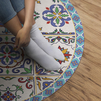 Rond pvc tapijt Versierde vloertegels