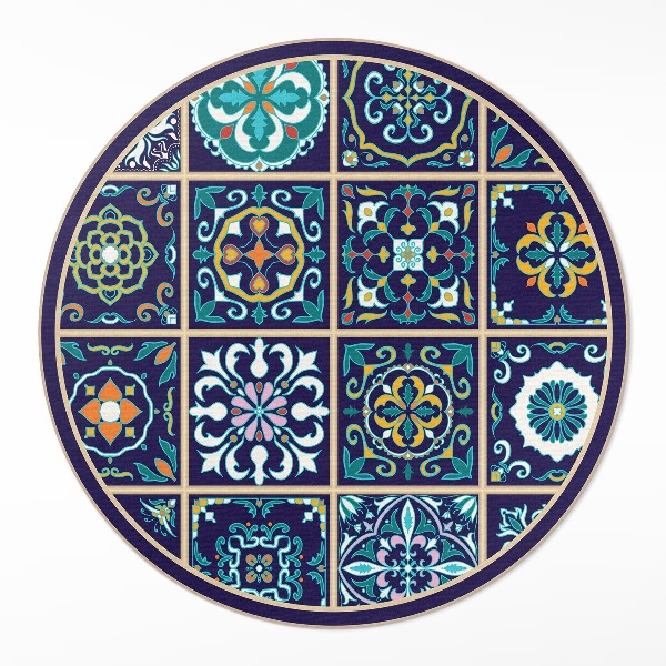 Pvc mat rond Donkere elegante tegels