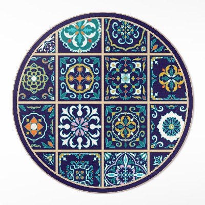 Pvc mat rond Donkere elegante tegels